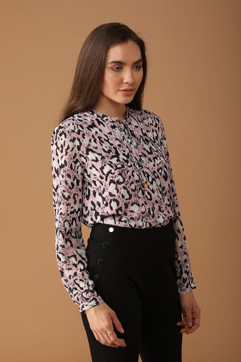 Gipsy Women Polyester Long Sleeves Pink Shirt