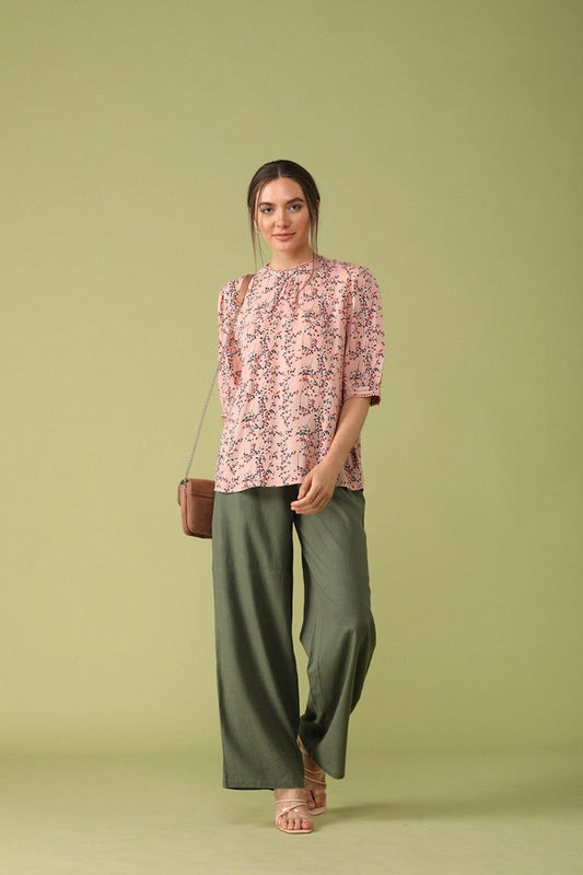 Gipsy Women Pink Round Neck Half Sleeves Pink