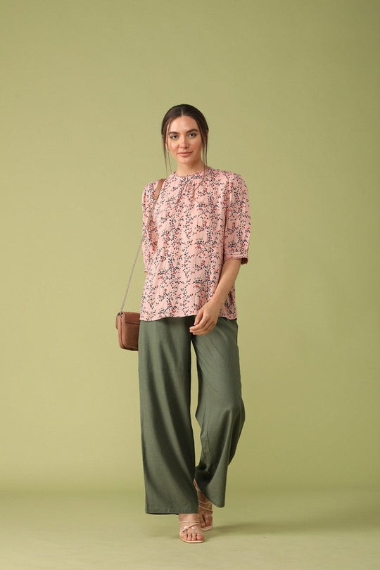 Gipsy Women Pink Round Neck Half Sleeves Pink