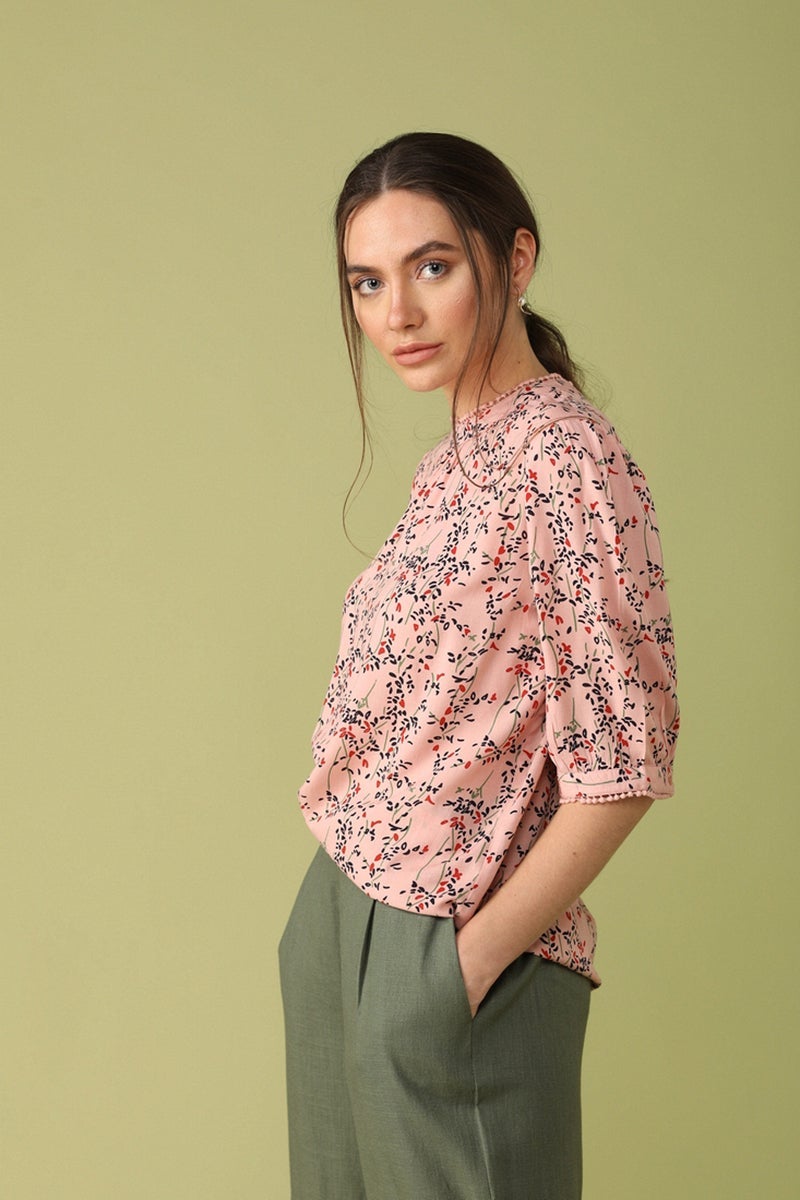 Gipsy Women Pink Round Neck Half Sleeves Pink