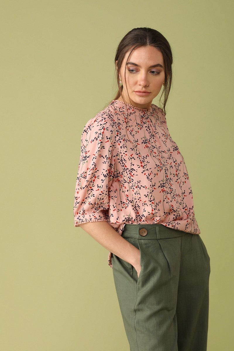 Gipsy Women Pink Round Neck Half Sleeves Pink
