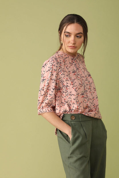 Gipsy Women Pink Round Neck Half Sleeves Pink
