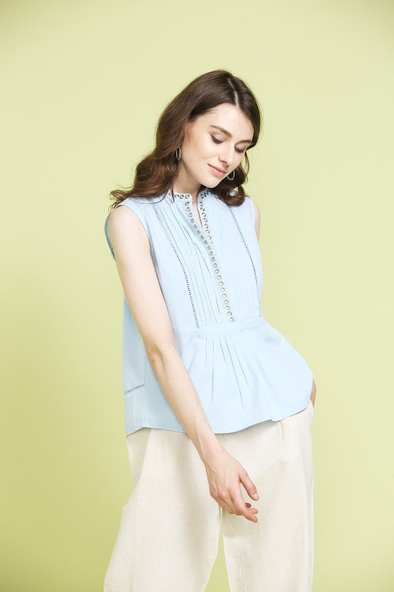 Breezy Pastel Off Sleeve Top