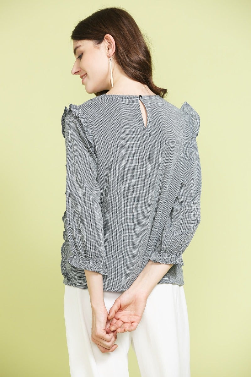 Ruffle Grey Top