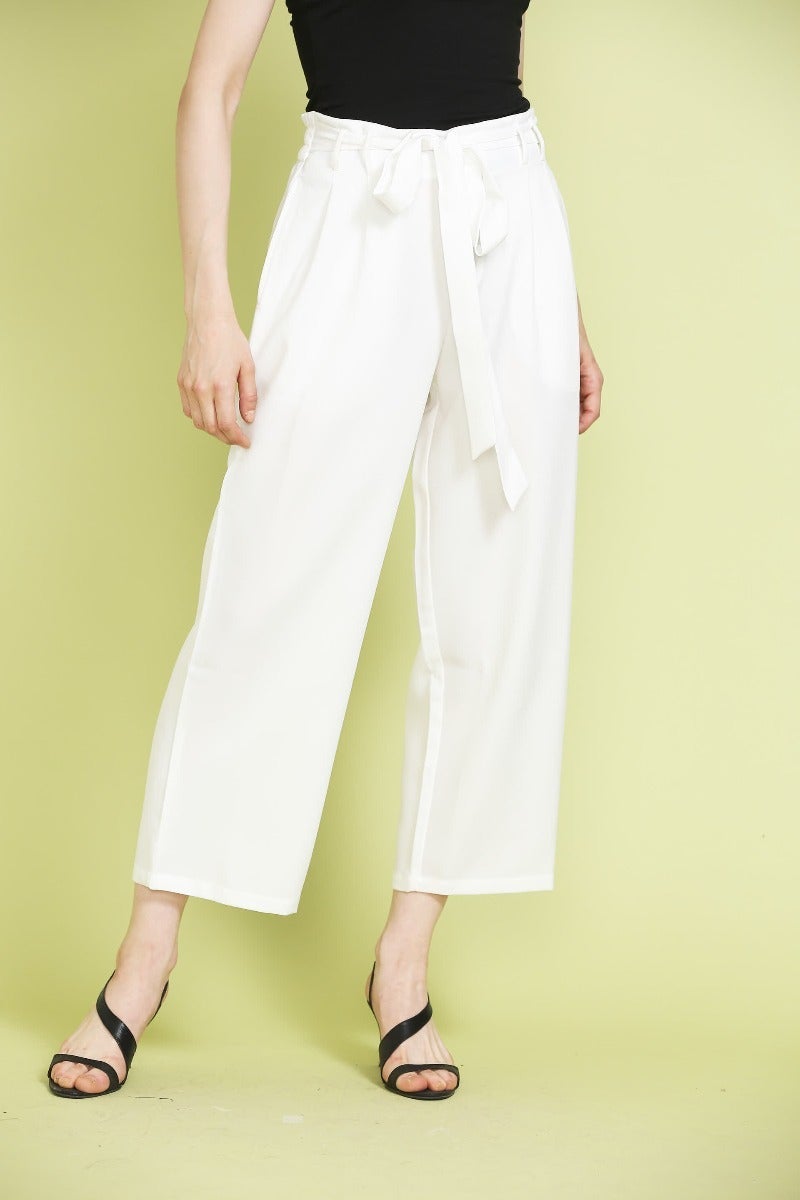 White cotton culottes pant