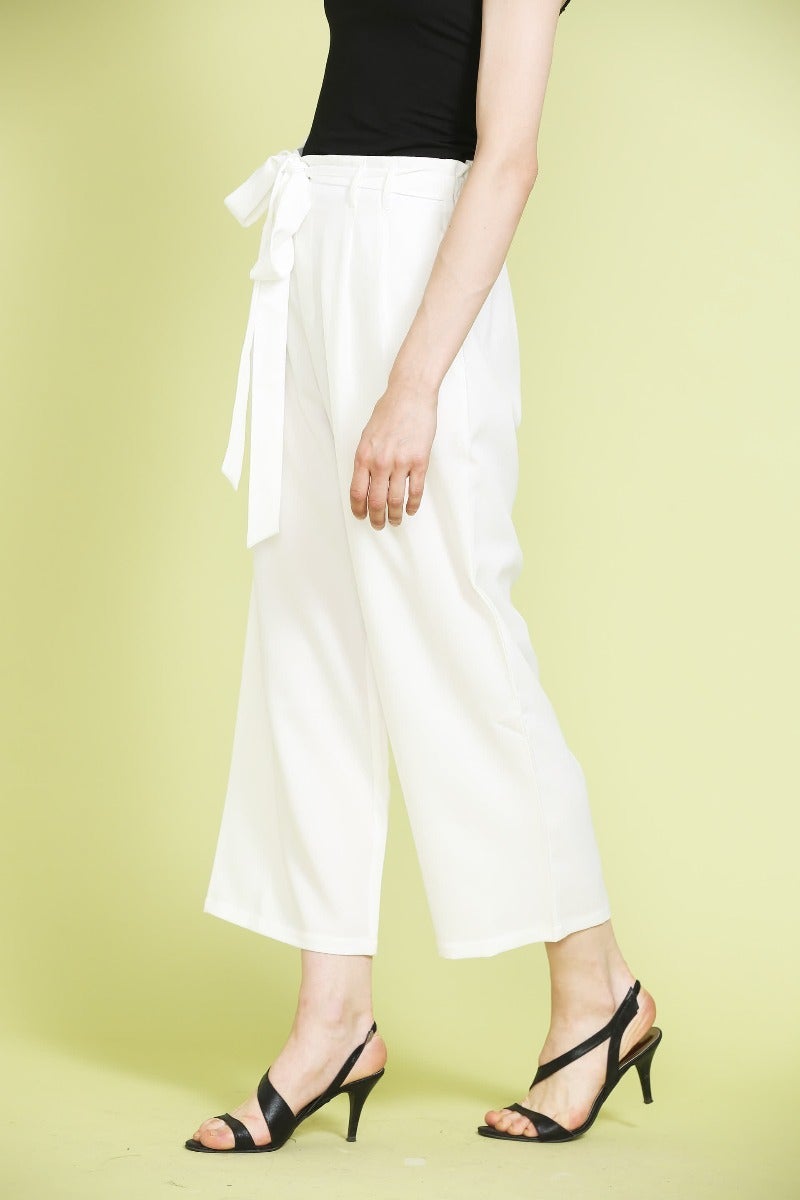 White cotton culottes pant