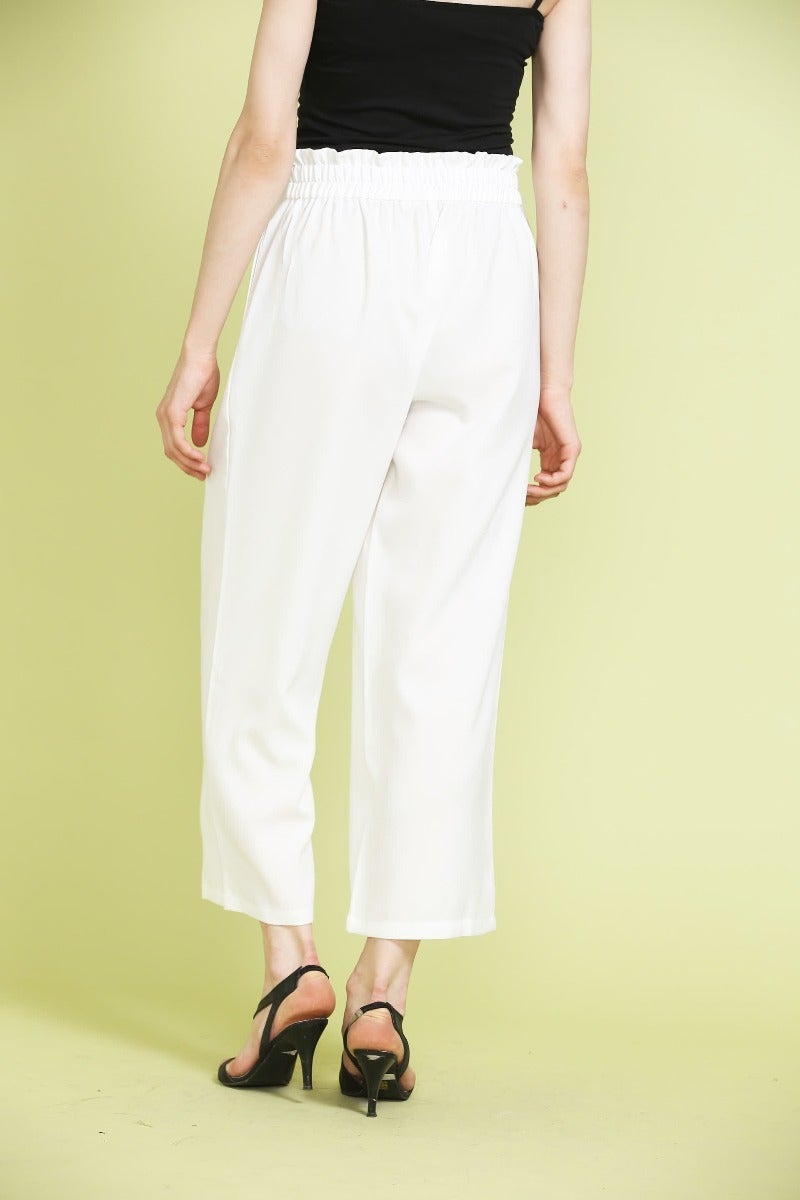 White cotton culottes pant
