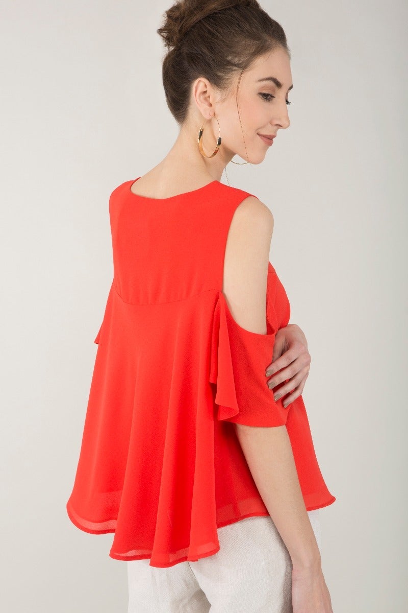 Cold-Shoulder Swing Top