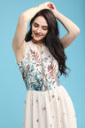 Floral Front Zip Clouser Dress