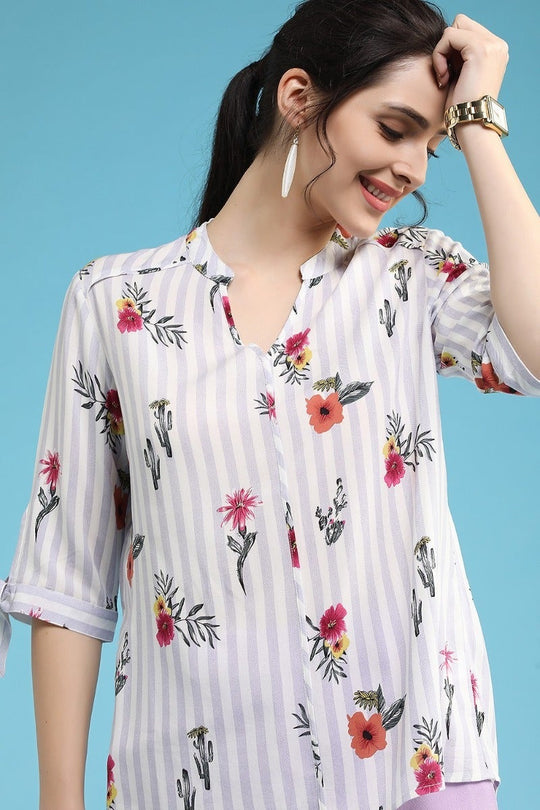 Elegant Printed Stripes Tunic