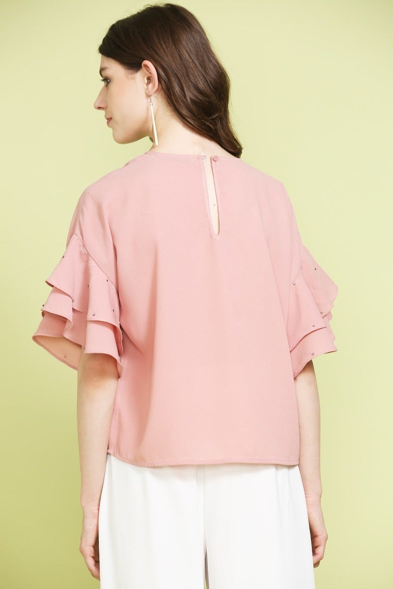 Pastel Pink Embellished Top