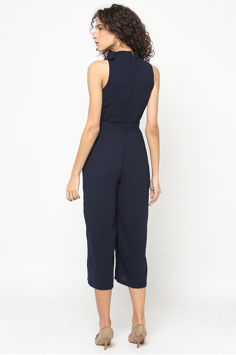 Gipsy Women Navy High neck Sleeveless Jump Suit