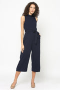 Gipsy Women Navy High neck Sleeveless Jump Suit