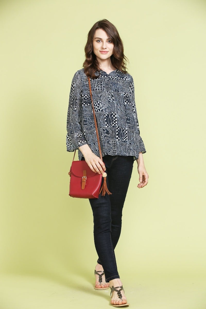 Reflective Printed Top
