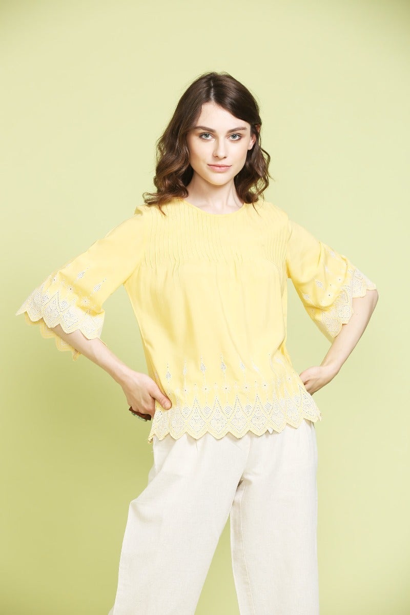 Exuberant Yellow Modal Top