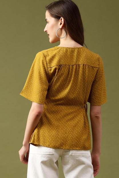 Gipsy Lime Abstract Crepe Top