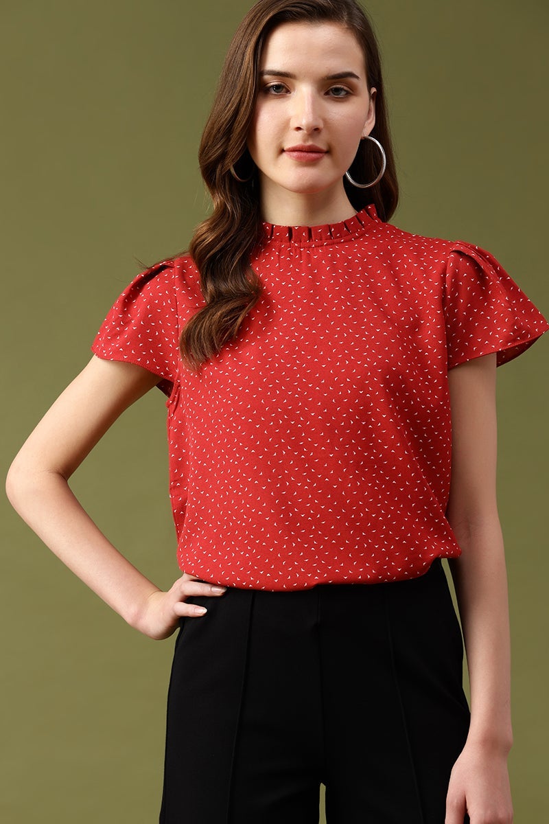 Gipsy Brick Abstract Crepe Top