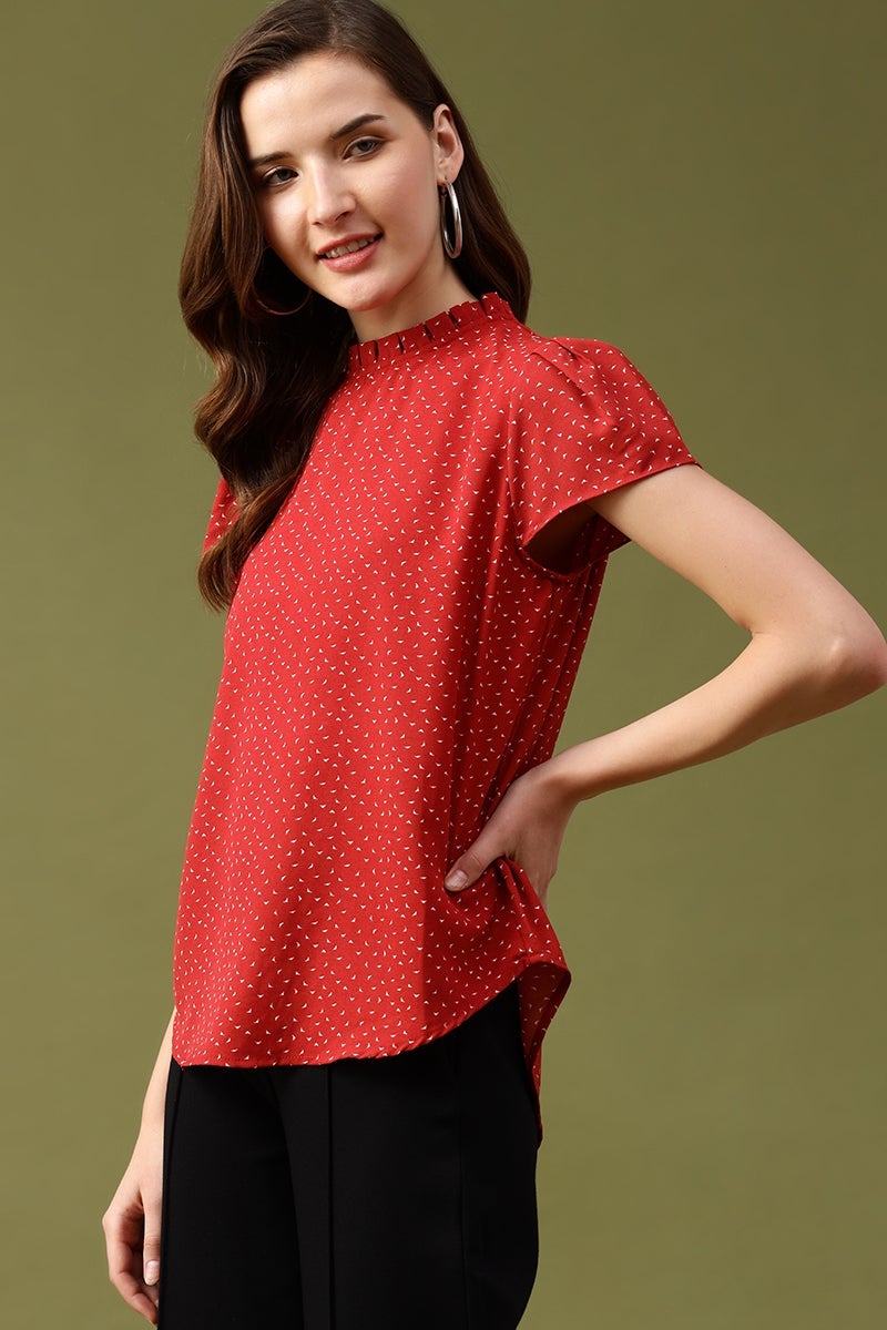 Gipsy Brick Abstract Crepe Top