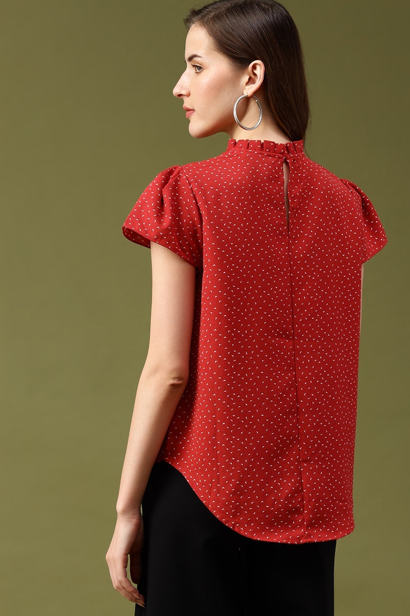 Gipsy Brick Abstract Crepe Top