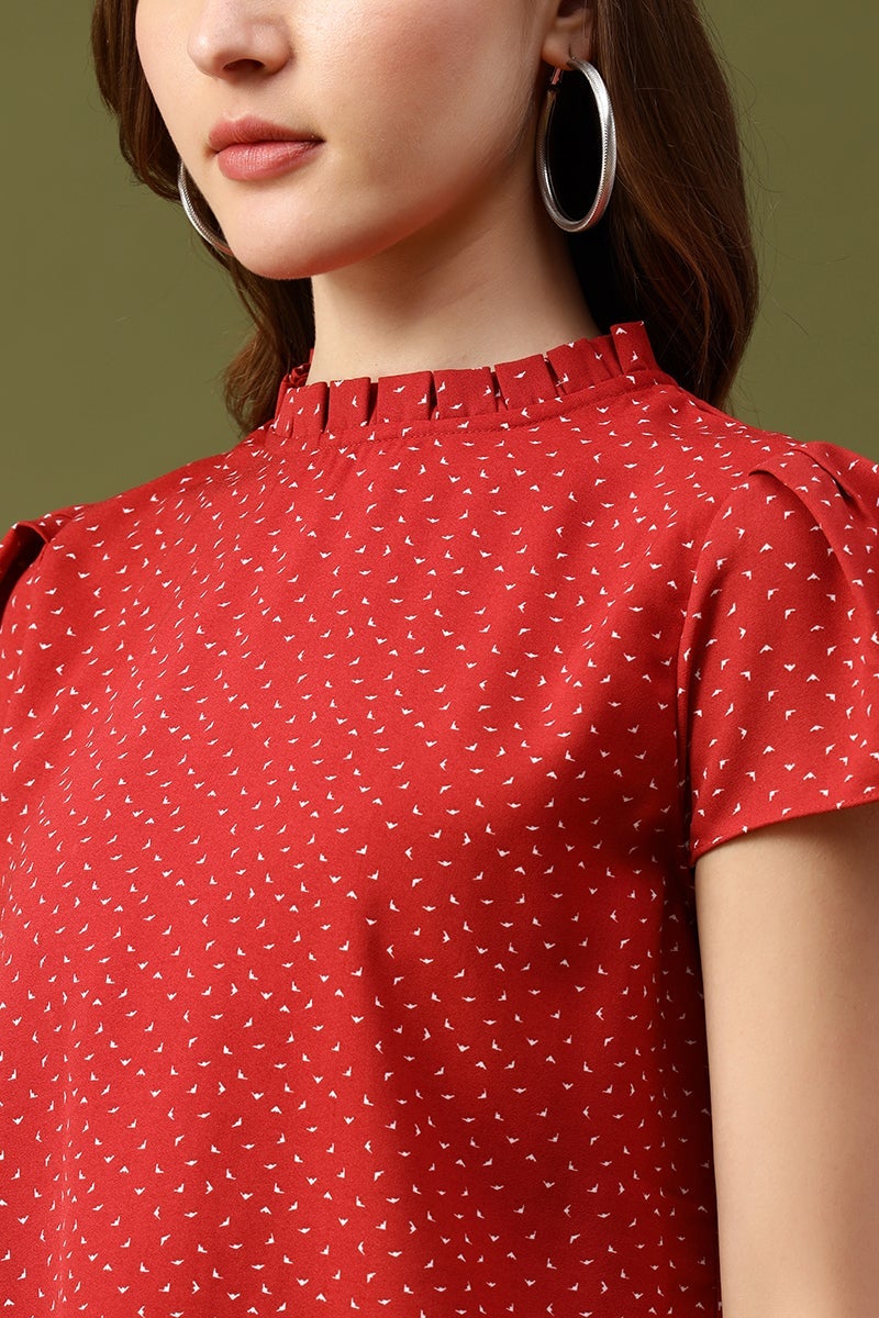 Gipsy Brick Abstract Crepe Top
