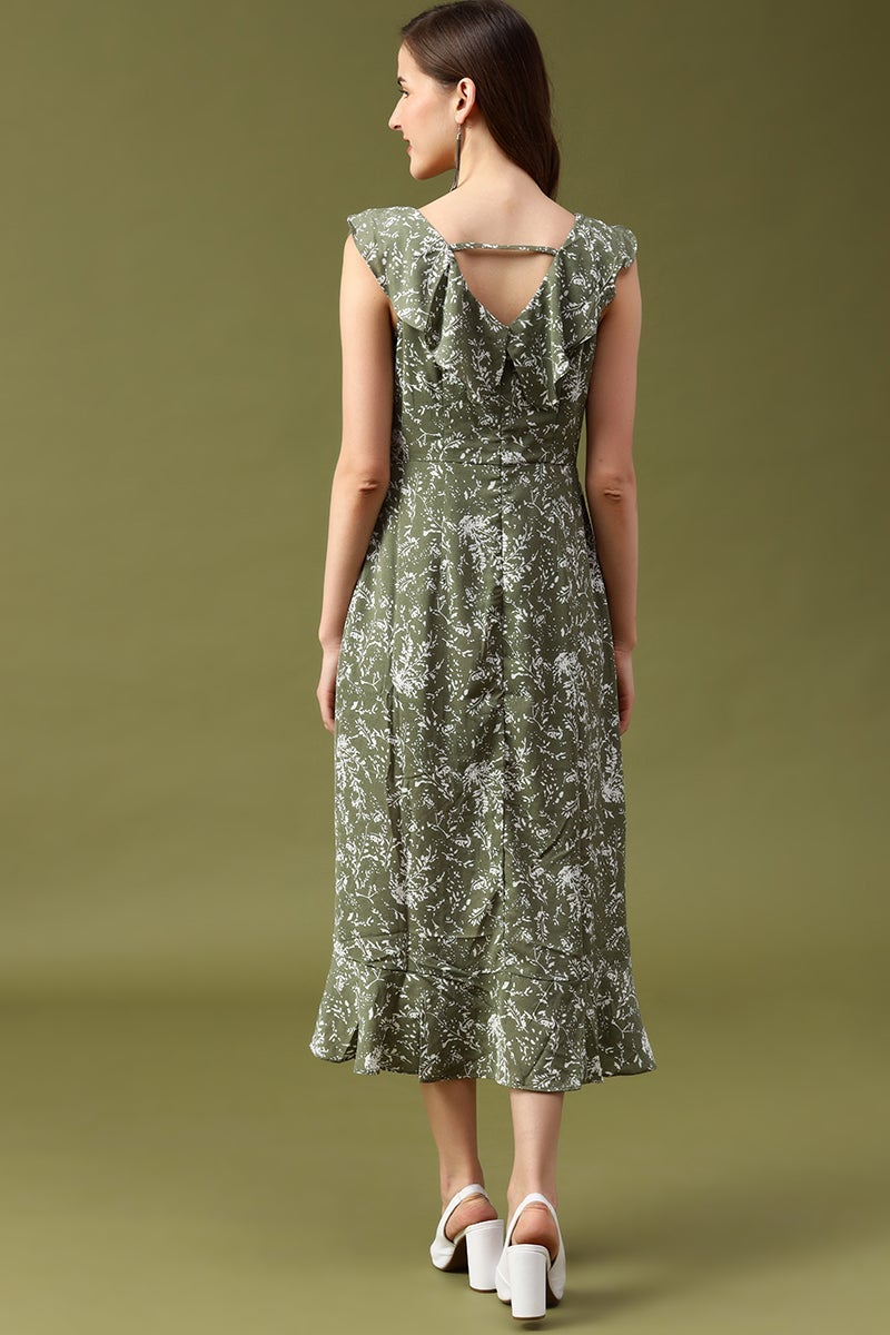 Gipsy Olive Floral Georgette Dress