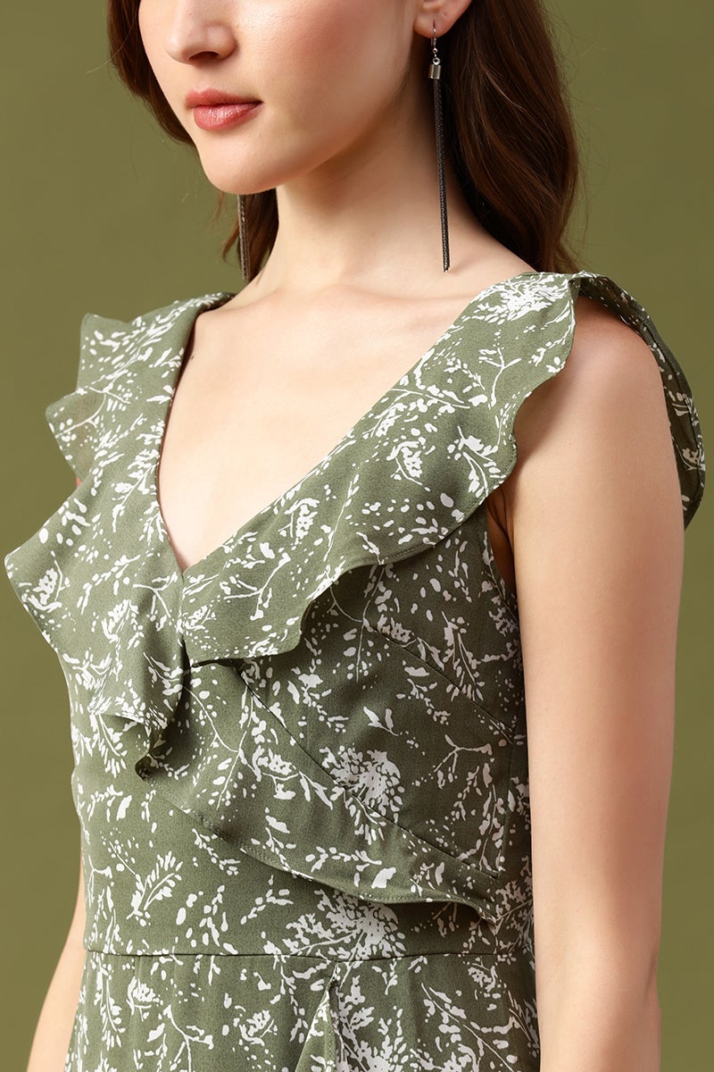 Gipsy Olive Floral Georgette Dress