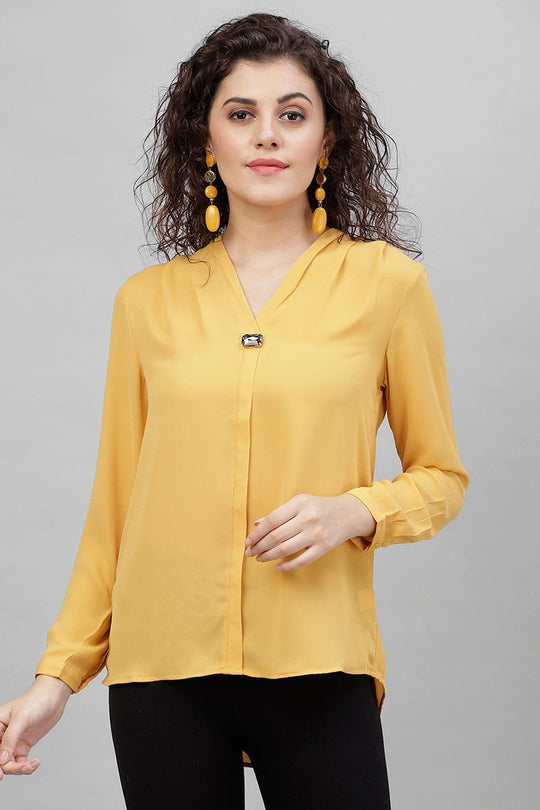 Gipsy Mustard Floral Print Polyester Tunic