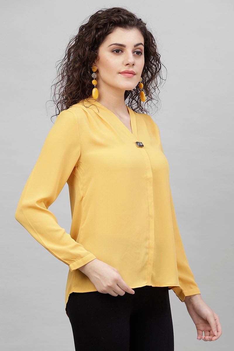 Gipsy Mustard Floral Print Polyester Tunic