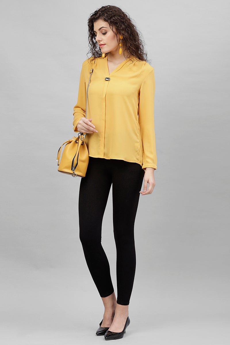 Gipsy Mustard Floral Print Polyester Tunic