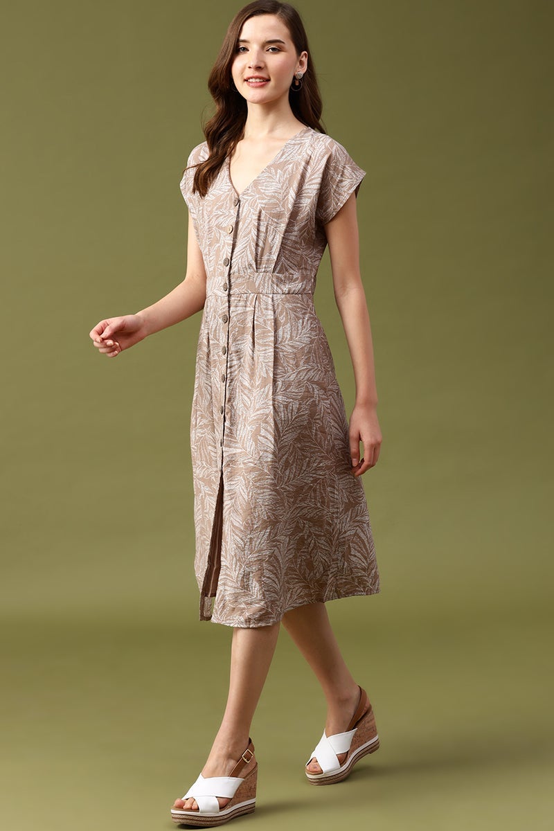 Gipsy Mocca Floral Crepe Dress