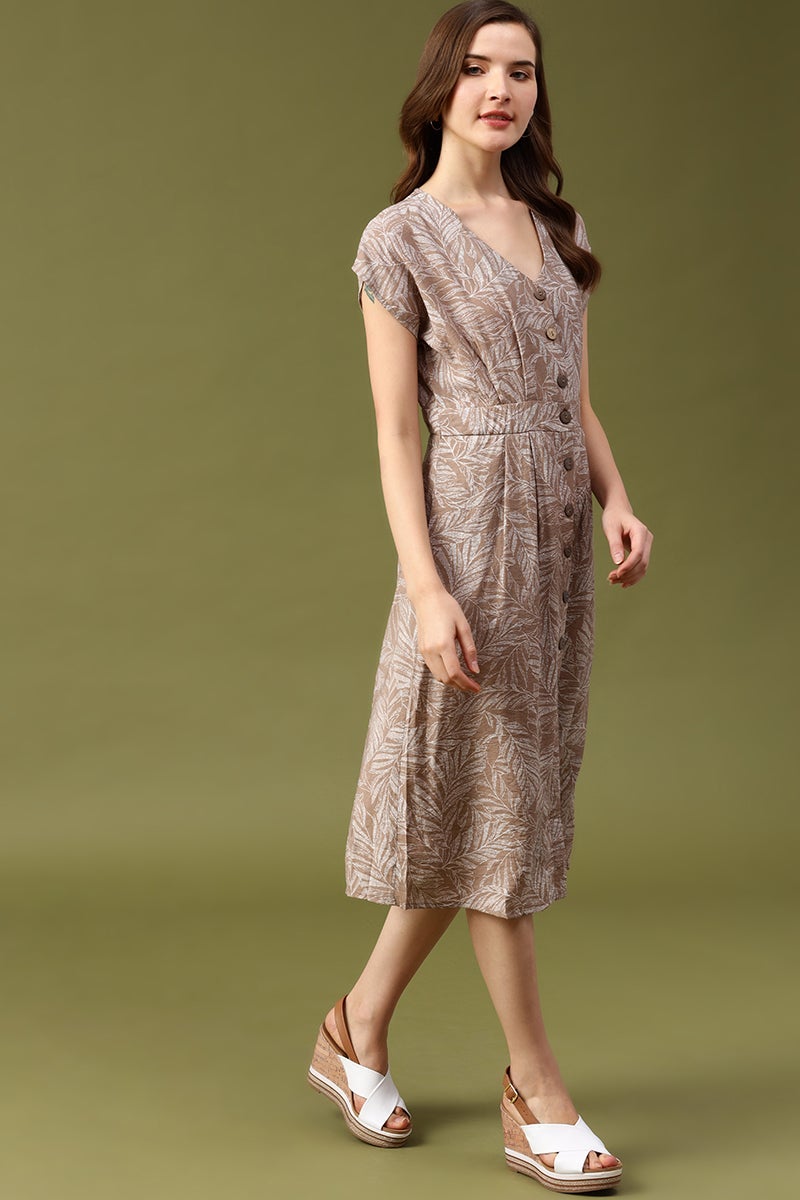 Gipsy Mocca Floral Crepe Dress