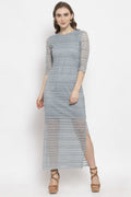 Gipsy Sage Blue Floral Net Dress
