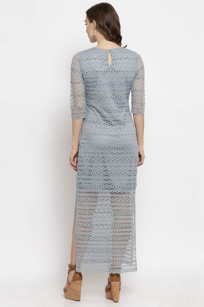 Gipsy Sage Blue Floral Net Dress