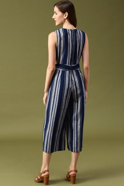Gipsy Navy Striped Linen Jumpsuit