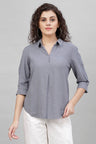 Gipsy Blue Solid Polyester Tunic