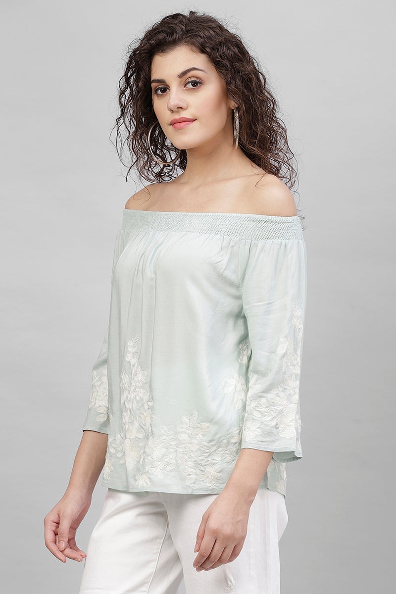 Gipsy Sage Embroidery Cotton Linen Top