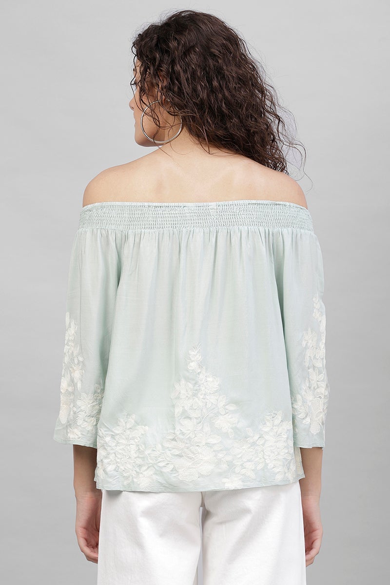 Gipsy Sage Embroidery Cotton Linen Top