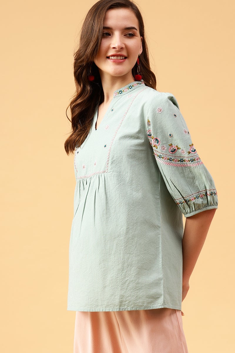 Gipsy Sage Embroidery Cotton Tunic