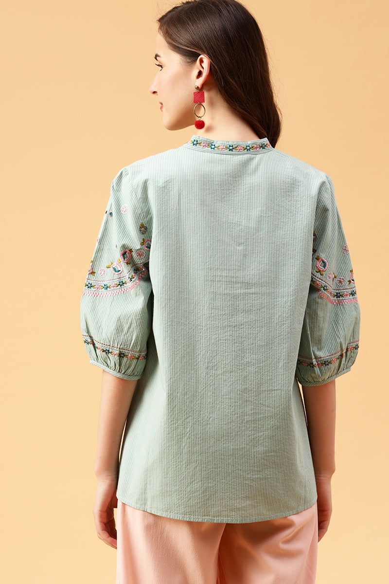 Gipsy Sage Embroidered Cotton Tunic