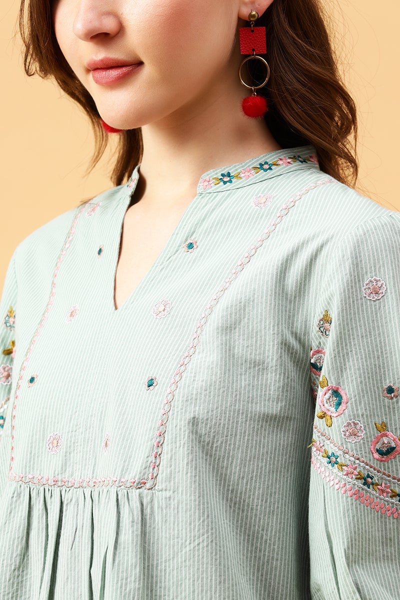 Gipsy Sage Embroidery Cotton Tunic