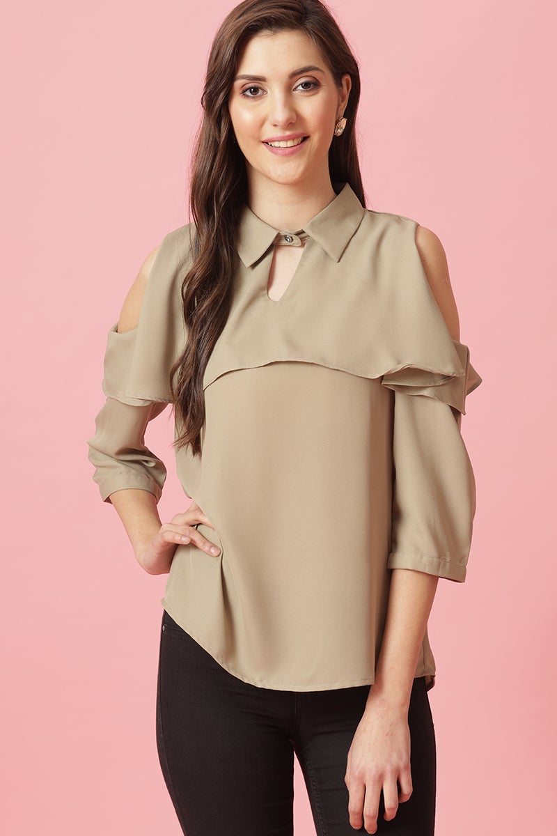 Gipsy Pista Medium Length Shirt Collar Polyester Blouse
