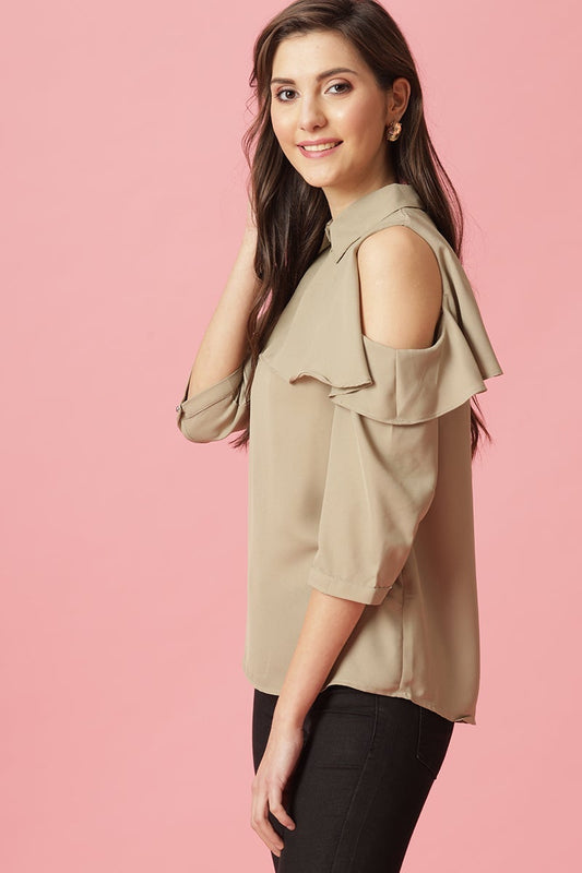 Gipsy Pista Medium Length Shirt Collar Polyester Blouse