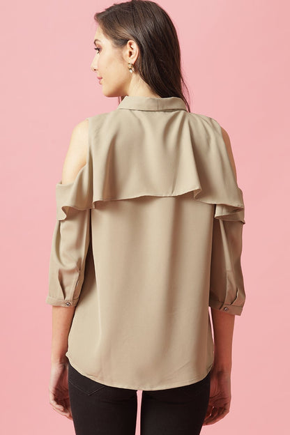 Gipsy Pista Medium Length Shirt Collar Polyester Blouse