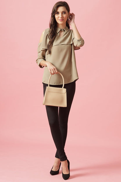 Gipsy Pista Medium Length Shirt Collar Polyester Blouse