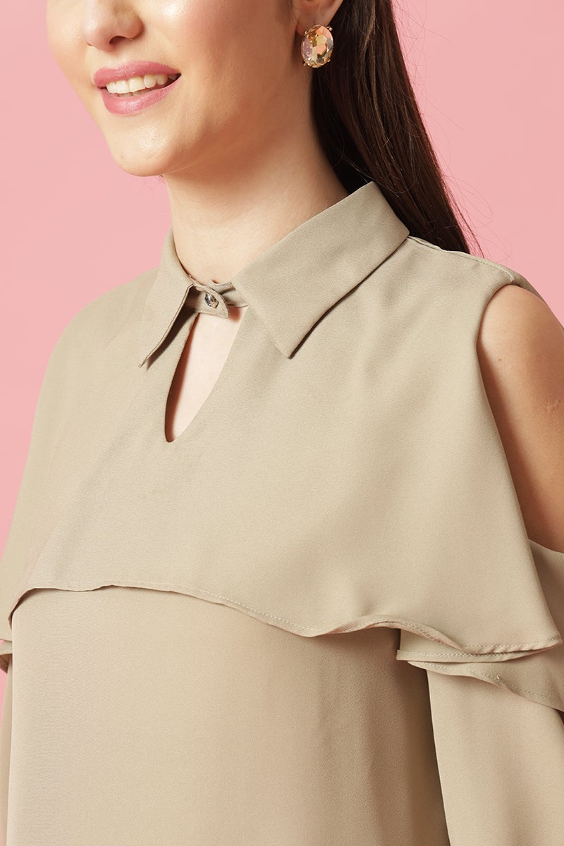 Gipsy Pista Medium Length Shirt Collar Polyester Blouse