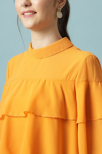Gipsy Mango Medium Length Choker Neck Polyester Blouse
