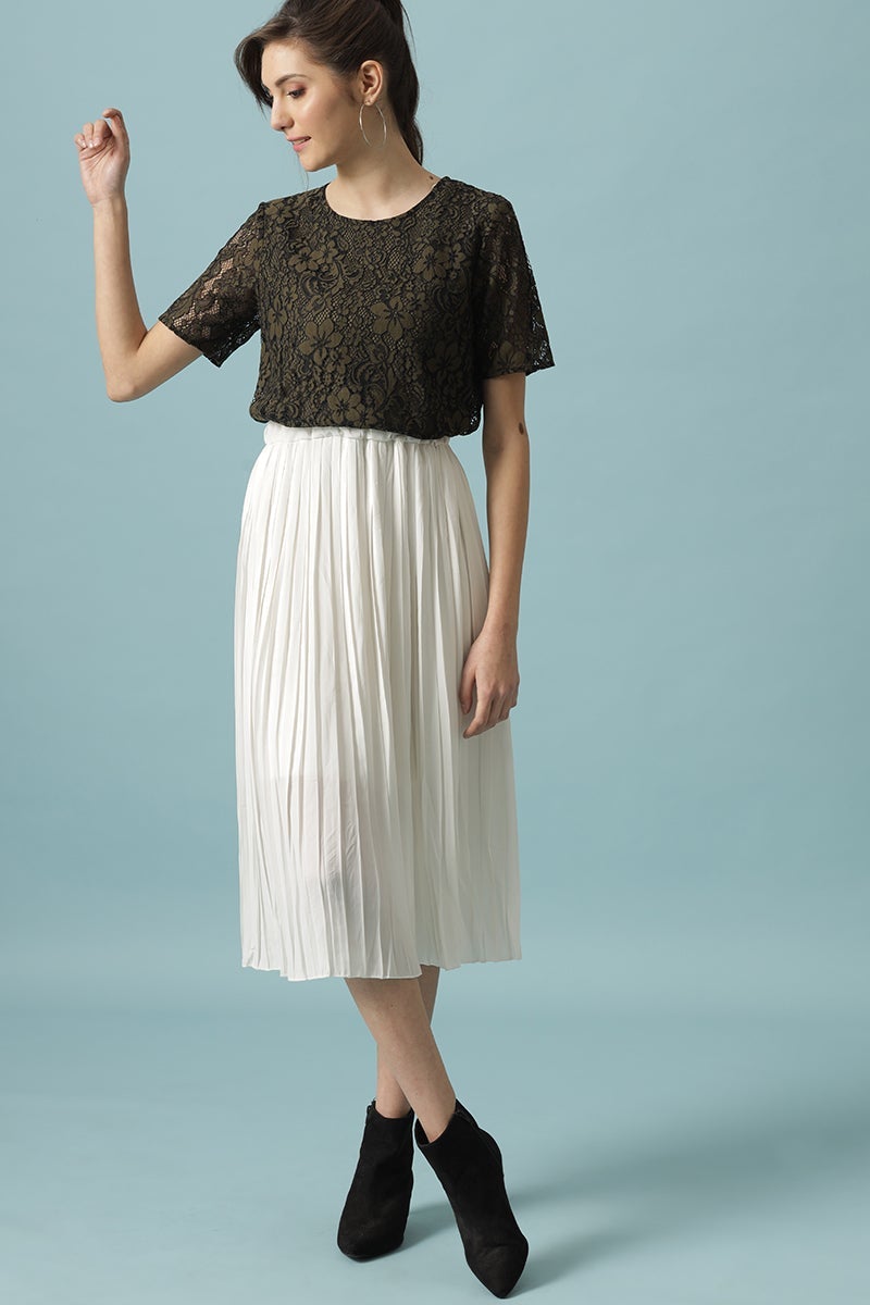 Gipsy Olive Medium Length Round Neck Polyester Blouse