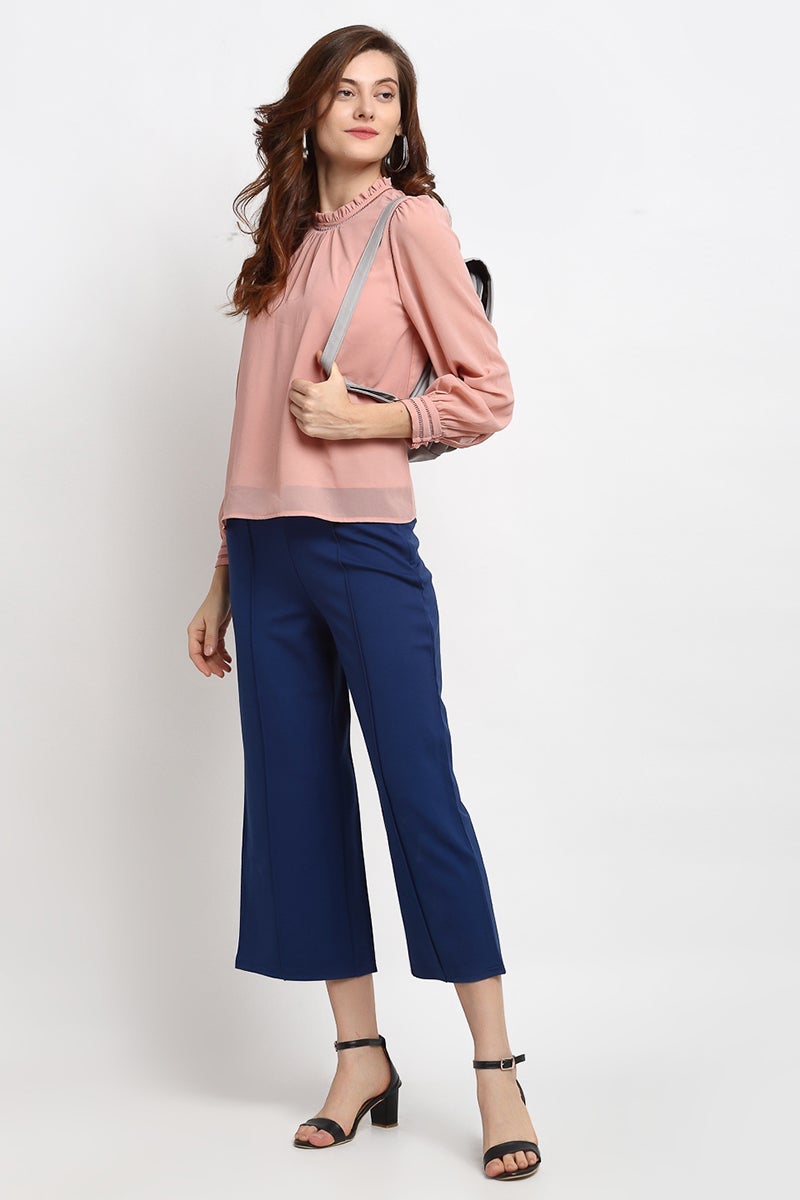 IndiGo Ankle Length Solid NR Knit Culottes