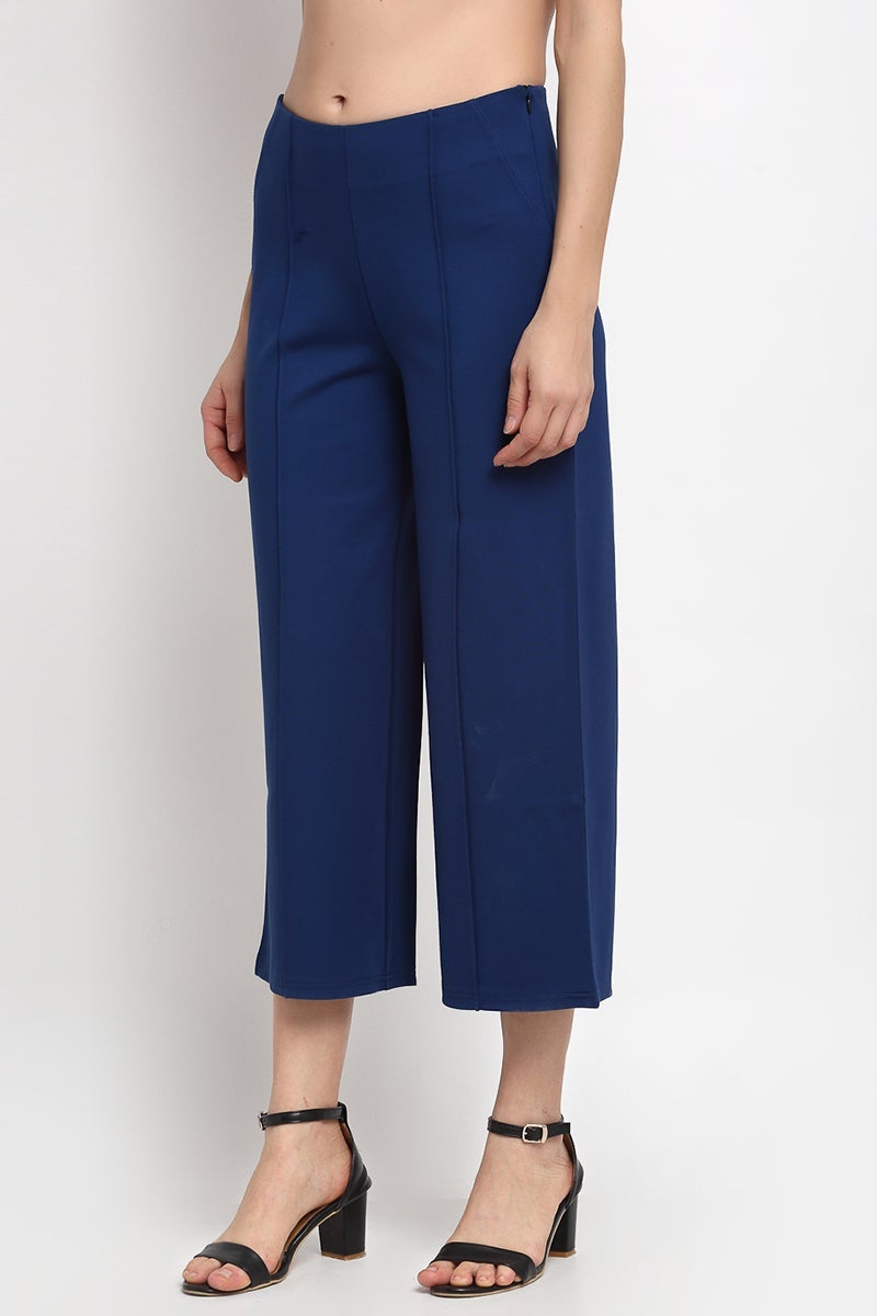 IndiGo Ankle Length Solid NR Knit Culottes