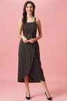 Gipsy Black Midi Length Round Neck Cotton Dress